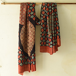 Ajrakh Mulberry Silk Dupatta | Natural dyed - K