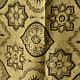 shop Hand Block Printed - Ajrakh Silk Scarf - Light Yellow & Brown