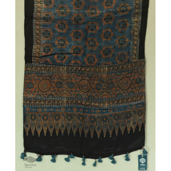 shop ajrakh block printed - Mashru stole