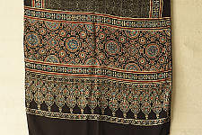Anagi | Ajrakh Modal Silk Black Stole With Natural Dyed