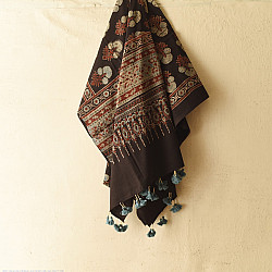 Sakhi . सखी ⁂ Ajrakh Block Printed Pure Cotton Dupatta - 24
