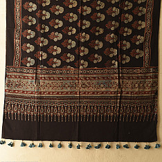 Sakhi . सखी ⁂ Ajrakh Block Printed Pure Cotton Dupatta - 24