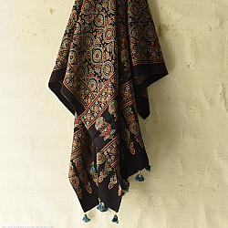Sakhi . सखी ⁂ Ajrakh Block Printed Pure Cotton Dupatta - 14