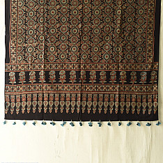 Sakhi . सखी ⁂ Ajrakh Block Printed Pure Cotton Dupatta - 14