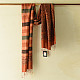 buy Ajrakh Mulberry Silk Dupatta - Natural dyed - Brown Stripes