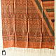 buy Ajrakh Mulberry Silk Dupatta - Natural dyed - Brown Stripes