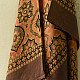 shop Hand Block Printed - Ajrakh Silk Scarf - Brown & Orange