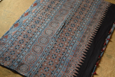 Charu . चारु | Ajrakh Hand Block Printed - Mul Soft Cotton Saree