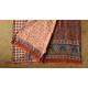 shop Ajrakh Hand Block Printed - Mul Soft Cotton Saree