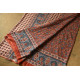 shop Ajrakh Hand Block Printed - Mul Soft Cotton Saree