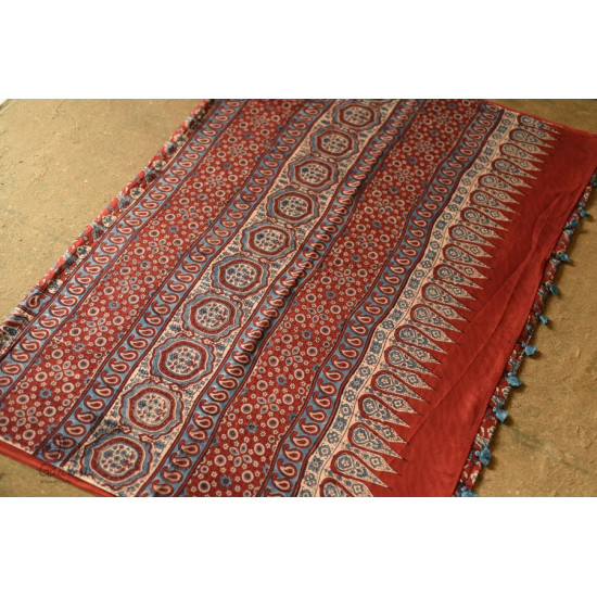 shop Ajrakh Handcrafted - Mul Soft Cotton Saree