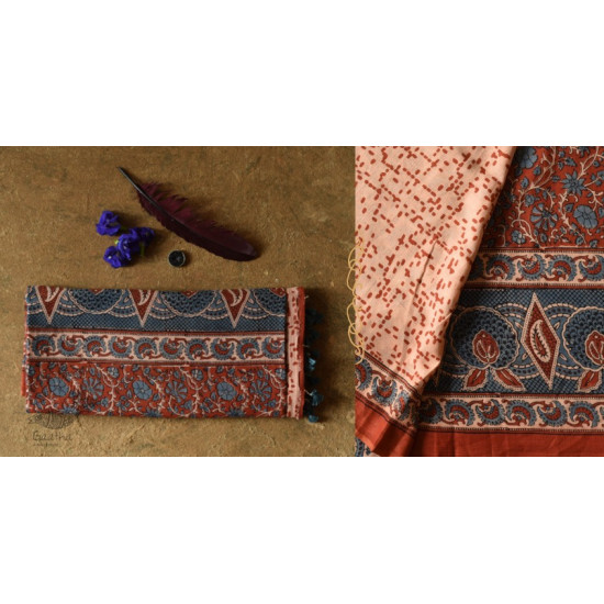 shop Ajrakh Hand Block Printed - Mul Soft Cotton Saree