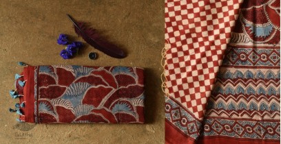 Charu . चारु | Mul Cotton Ajrakh Print Saree - Flowers Motif