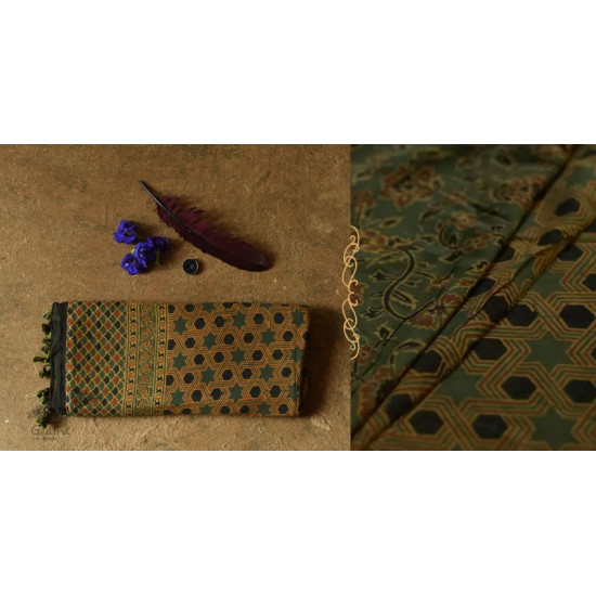 ajrakh printed mulmul cotton saree