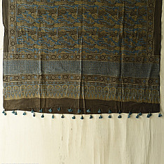 Sakhi . सखी ⁂ Ajrakh Block Printed Pure Cotton Dupatta - 15