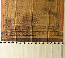 Ajrakh Mulberry Silk Dupatta | Natural dyed - M