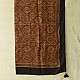 shop Hand Block Printed - Ajrakh Silk Scarf - Red & Black