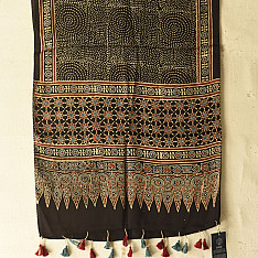 Anagi | Ajrakh Printed Modal Silk Stole With Natural Dyed