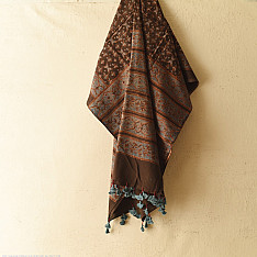 Sakhi . सखी ⁂ Ajrakh Block Printed Pure Cotton Dupatta - 49