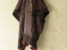 Sakhi . सखी ⁂ Ajrakh Block Printed Pure Cotton Dupatta - 16