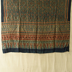 Ajrakh Mulberry Silk Dupatta | Natural dyed - Blue
