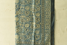 Neelanjana . नीलांजना ~ Square Ajrakh Silk Scarf - Sky Blue