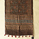 Natural Dyed Ajrakh - Modal Silk Brown Stole With Flower Motif