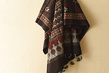 Sakhi . सखी | Ajrakh Block Printed Pure Cotton Dupatta - 17