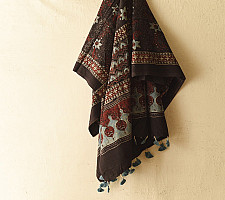 Sakhi . सखी | Ajrakh Block Printed Pure Cotton Dupatta - 17