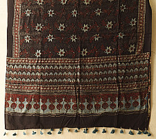 Sakhi . सखी | Ajrakh Block Printed Pure Cotton Dupatta - 17