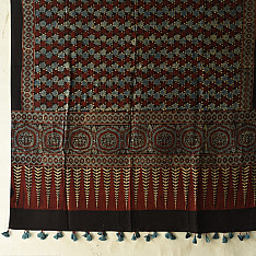 Sakhi . सखी ⁂ Ajrakh Block Printed Pure Cotton Dupatta - 17