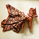 shop Hand Block Printed - Ajrakh Silk Brown Scarf