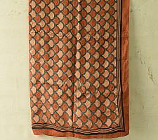 Neelanjana . नीलांजना ~ Square Ajrakh Silk Scarf - Brown
