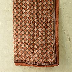 Neelanjana . नीलांजना ~ Square Ajrakh Silk Scarf - Brown