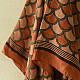 shop Hand Block Printed - Ajrakh Silk Brown Scarf
