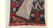  handmade ajrakh printed cotton silk saree