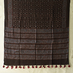 Sakhi . सखी ⁂ Ajrakh Block Printed Pure Cotton Dupatta - 18