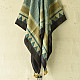 shop Hand Block Printed - Ajrakh Silk Scarf - Light Blue Strips