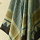 shop Hand Block Printed - Ajrakh Silk Scarf - Light Blue Strips