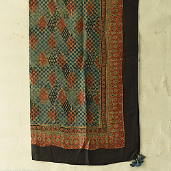 Neelanjana . नीलांजना ~ Square Ajrakh Silk Checks Scarf