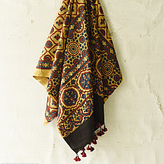 Sakhi . सखी ⁂ Ajrakh Block Printed Pure Cotton Dupatta - 20