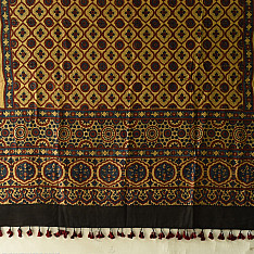 Sakhi . सखी ⁂ Ajrakh Block Printed Pure Cotton Dupatta - 20