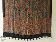 Ajrakh Natural Dyed ~ Mulberry Silk Dupatta - A