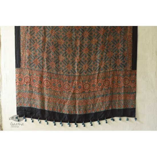 buy Ajrakh Natural Dyed ~ Mulberry Silk Dupatta