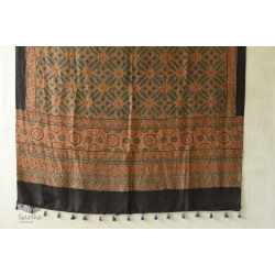 Ajrakh Mulberry Silk Dupatta - G