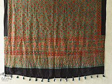 Ajrakh Mulberry Silk Dupatta ~ Natural Dyed - L