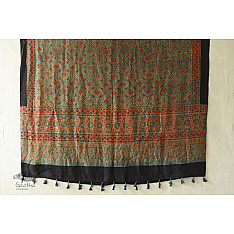 Ajrakh Mulberry Silk Dupatta ~ Natural Dyed - L