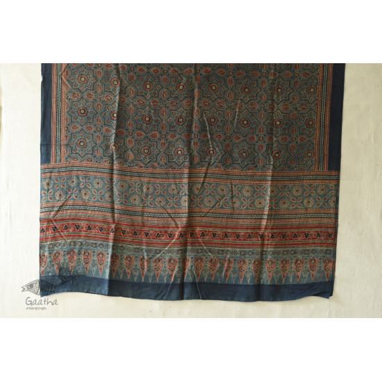 buy Ajrakh Block Printed Mulberry Silk Dupatta