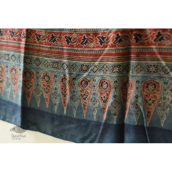 buy Ajrakh Block Printed Mulberry Silk Dupatta