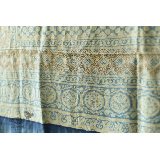 buy Ajrakh Mulberry Silk Dupatta ~ Natural Dyed